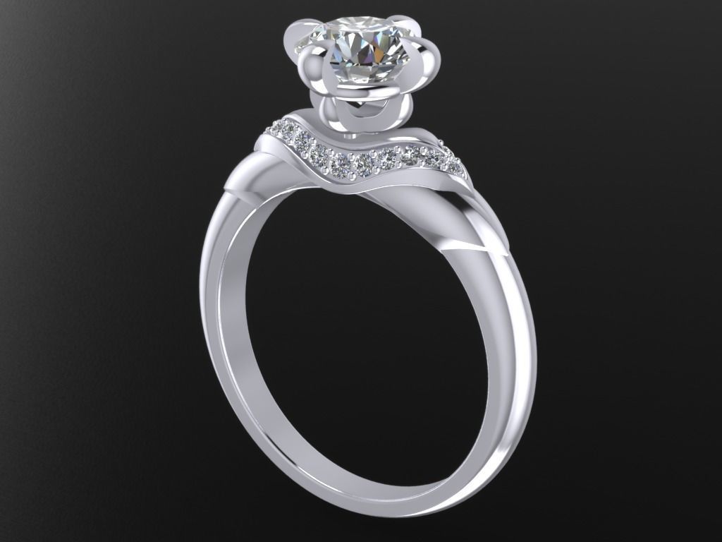 Engagement Ring  STL File Format ready For 3D Printing - CC67 3D print model_3