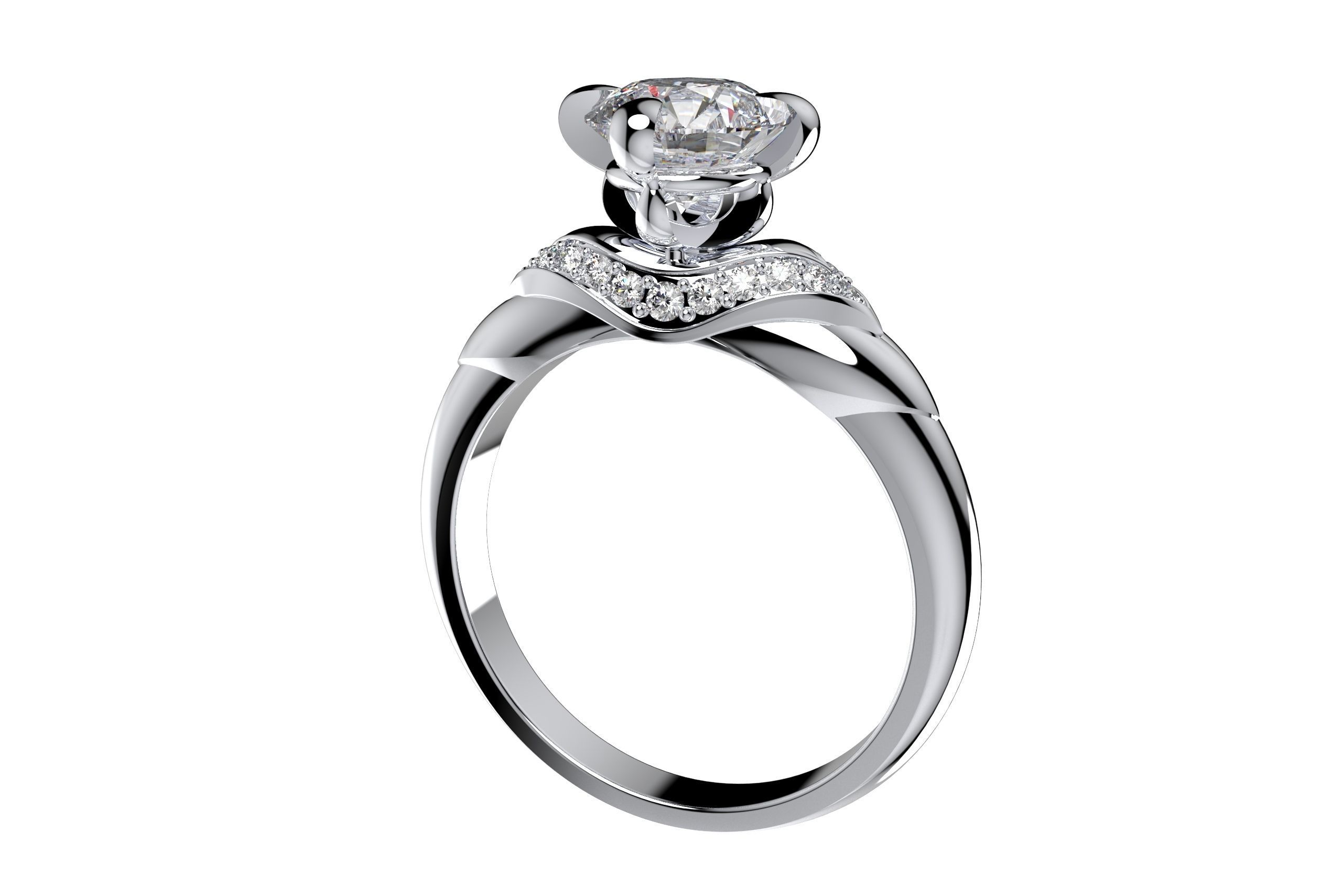 Engagement Ring  STL File Format ready For 3D Printing - CC67 3D print model_1