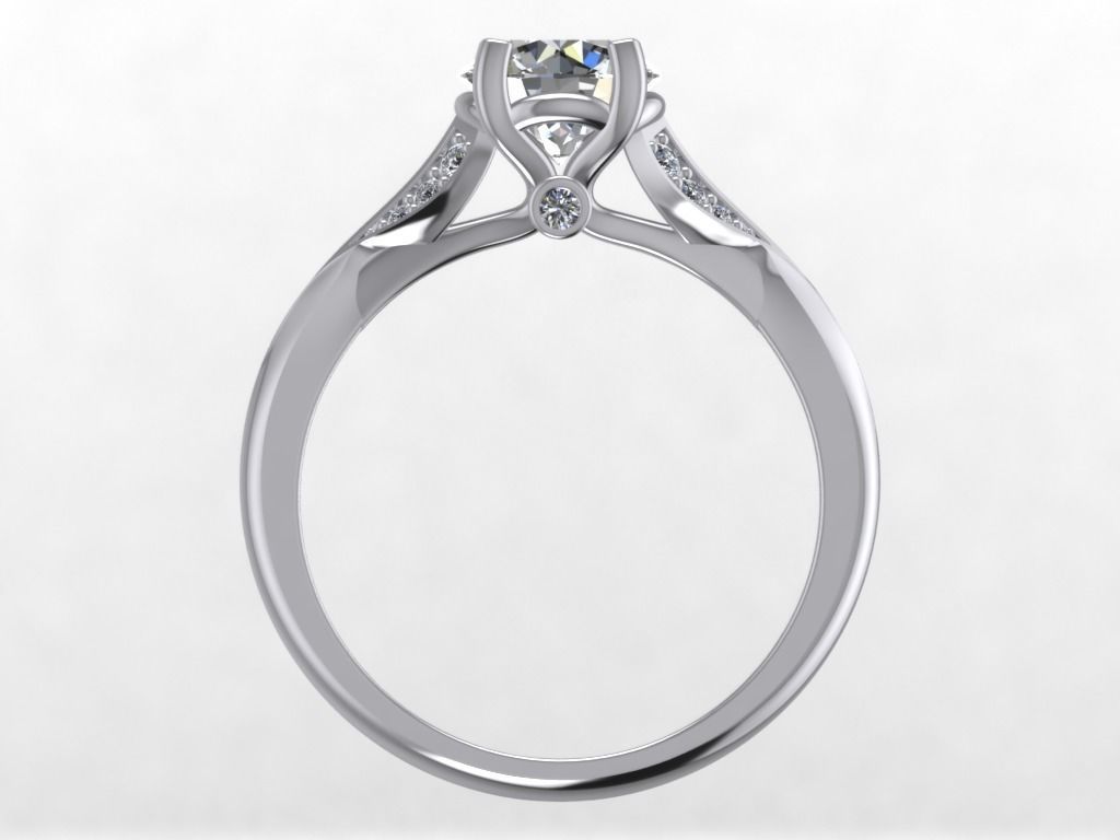 Engagement Ring  STL File Format ready For 3D Printing - CC68 3D print model_4