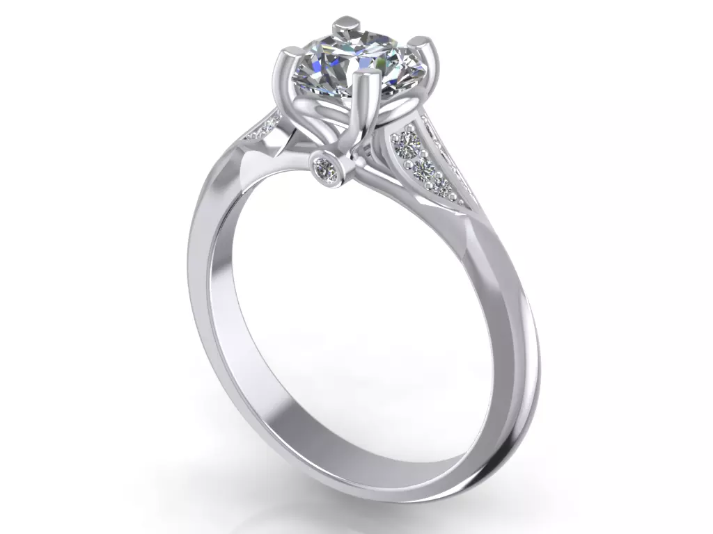 Engagement Ring  STL File Format ready For 3D Printing - CC68 3D print model_0