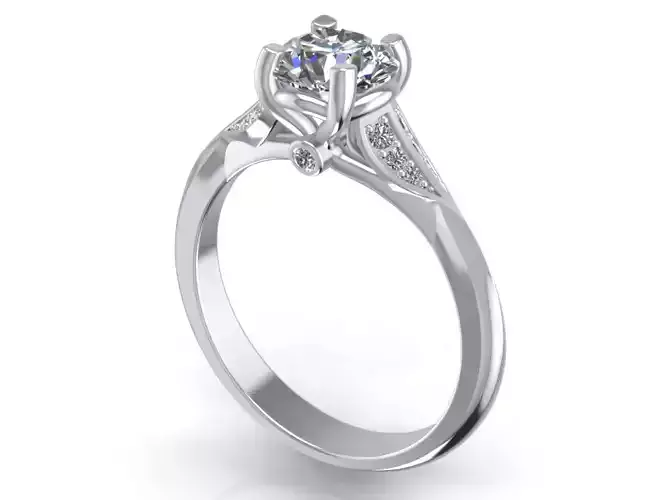 Engagement Ring  STL File Format ready For 3D Printing - CC68 3D print model