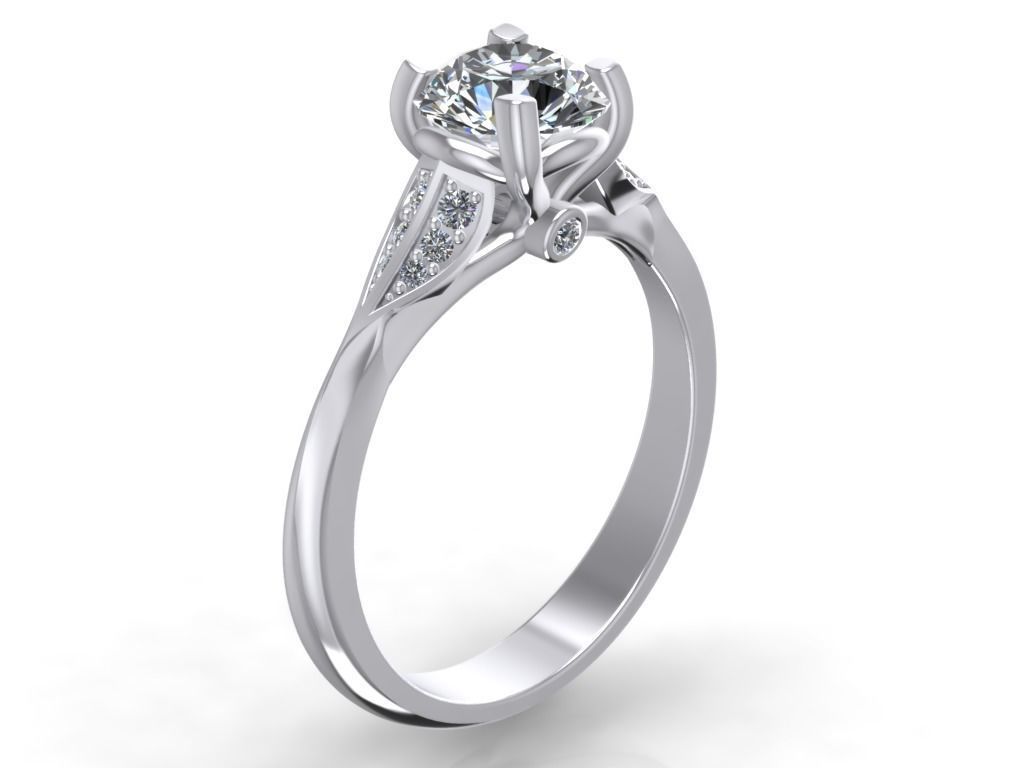 Engagement Ring  STL File Format ready For 3D Printing - CC68 3D print model_1
