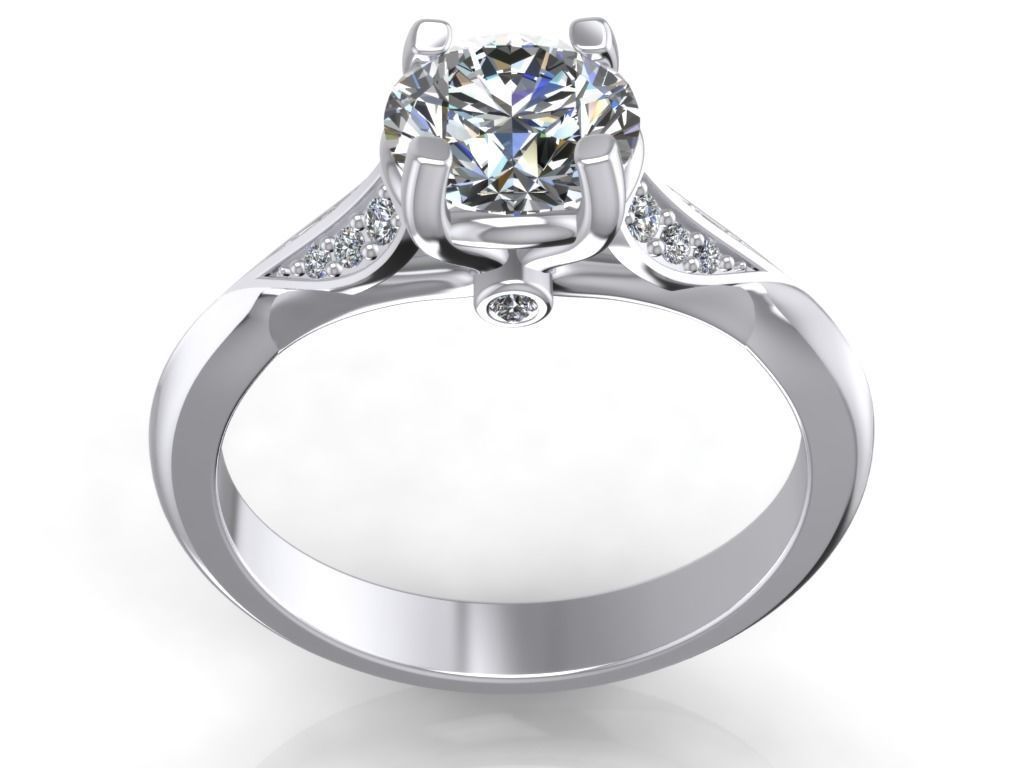 Engagement Ring  STL File Format ready For 3D Printing - CC68 3D print model_2