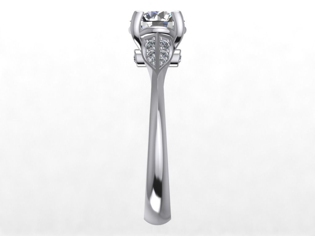 Engagement Ring  STL File Format ready For 3D Printing - CC68 3D print model_5