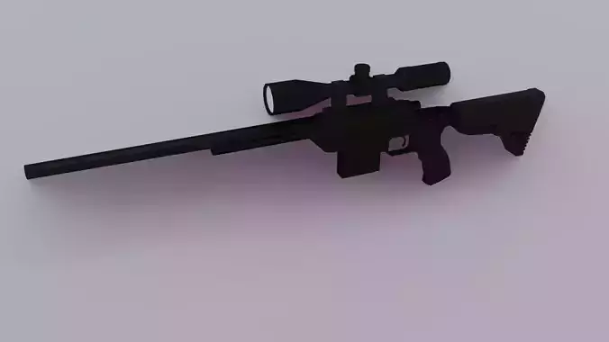 Lowpoly weapon model sniper rifle