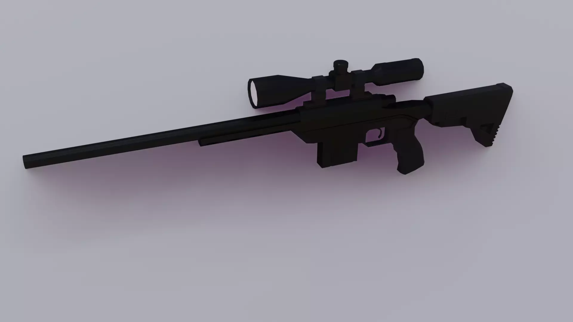 Lowpoly weapon model sniper rifle Low-poly 3D model_0