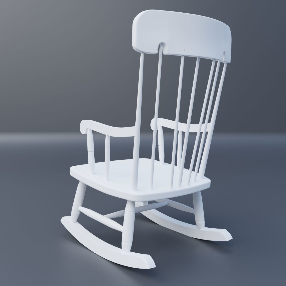 Rocking Chair Low-poly 3D model_4