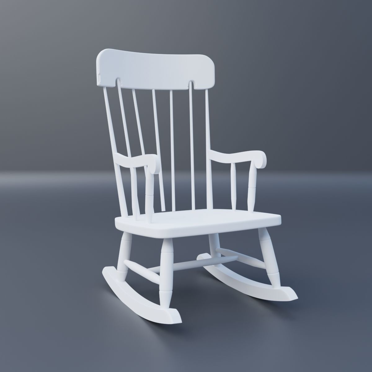 Rocking Chair Low-poly 3D model_1