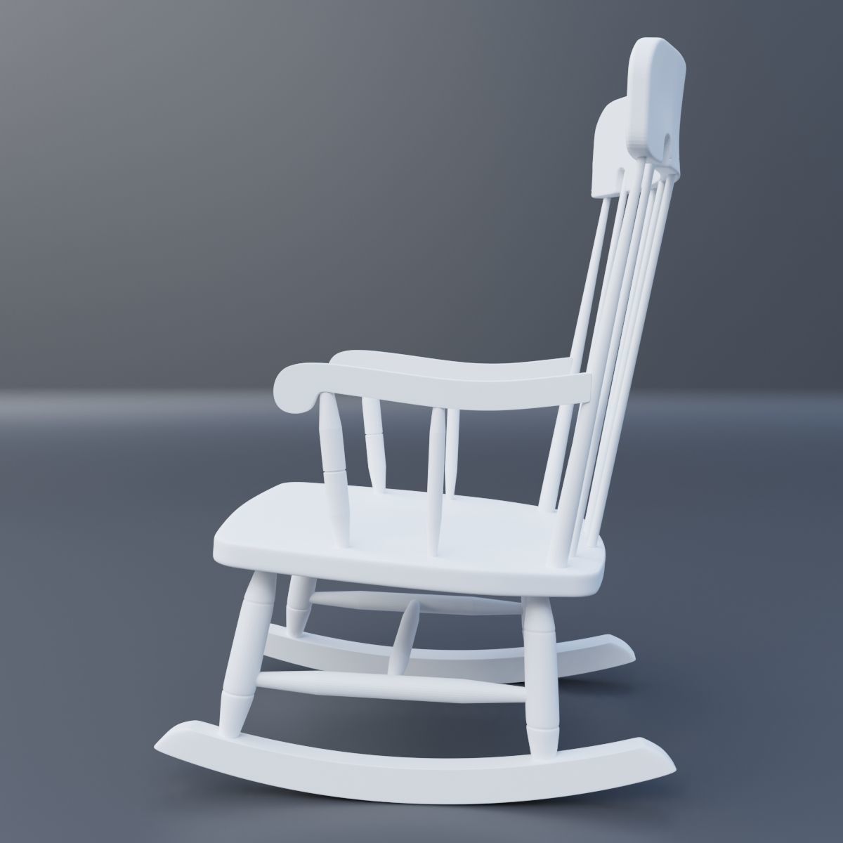 Rocking Chair Low-poly 3D model_2