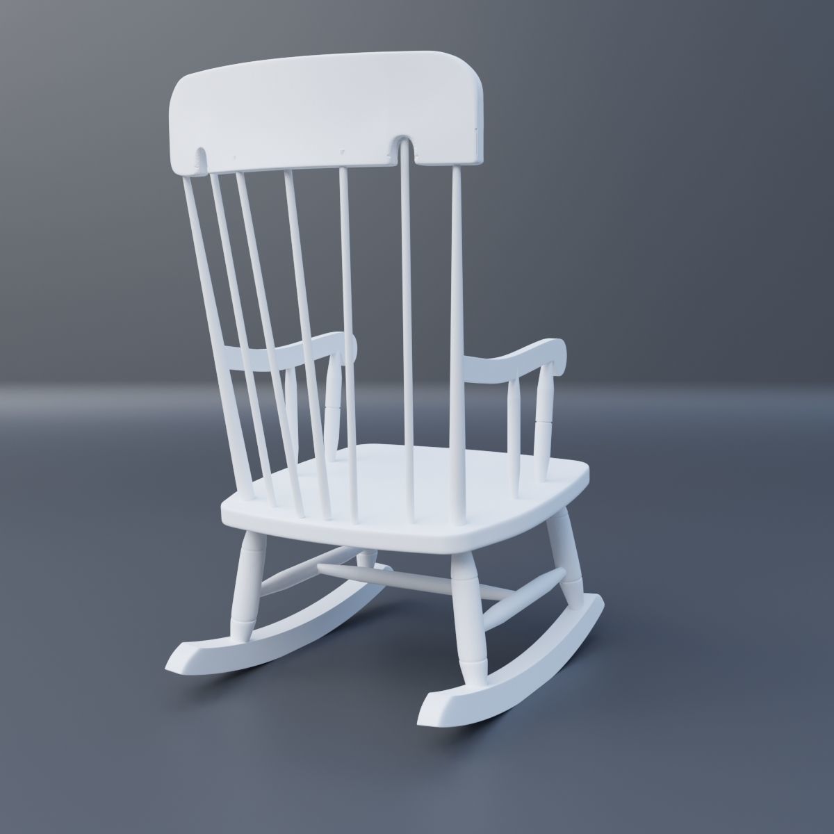 Rocking Chair Low-poly 3D model_3