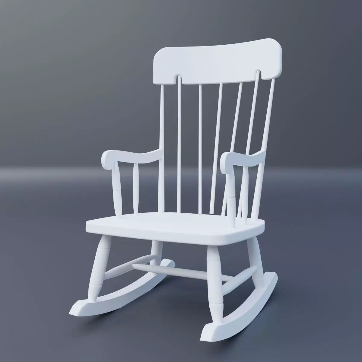 Rocking Chair Low-poly 3D model_0