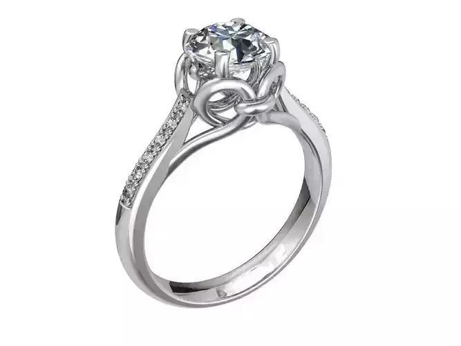 Engagement Ring  STL File Format ready For 3D Printing - CC69 3D print model