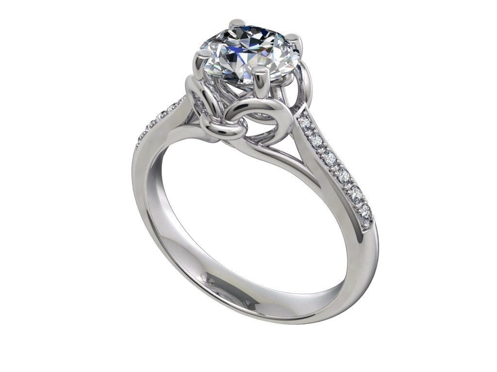 Engagement Ring  STL File Format ready For 3D Printing - CC69 3D print model_3