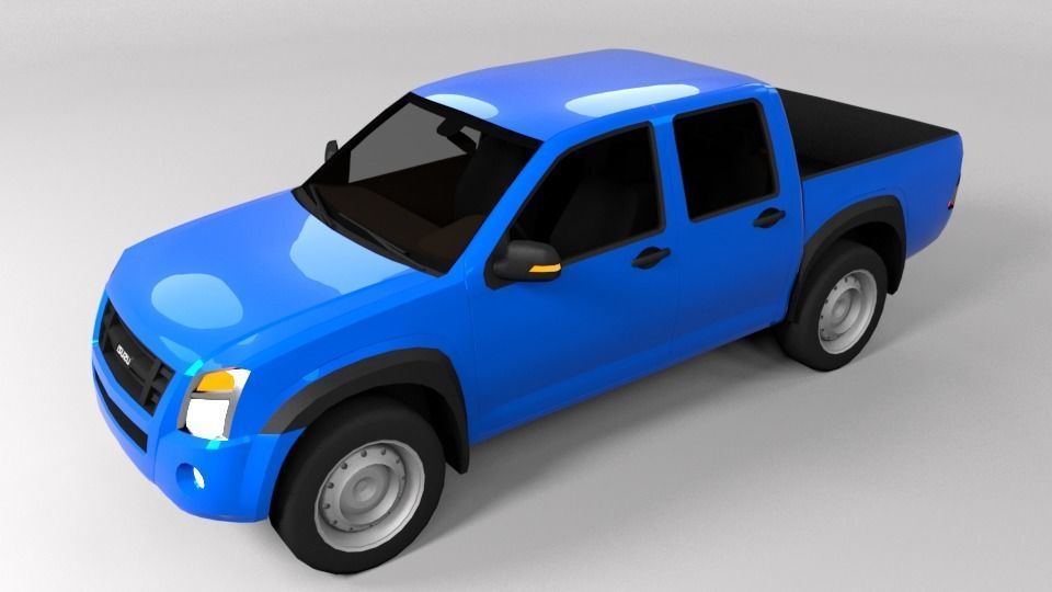 ISUZU DMAX DOUBLE CAB LOWPOLY Low-poly 3D model_4