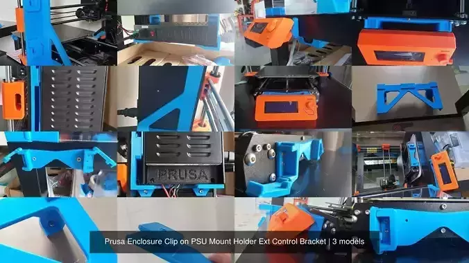 Prusa Enclosure Clip on PSU Mount Holder Ext Control Bracket