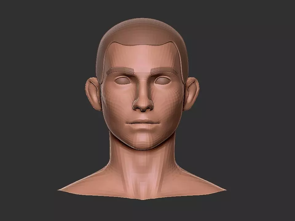 Stylized man head Free 3D model