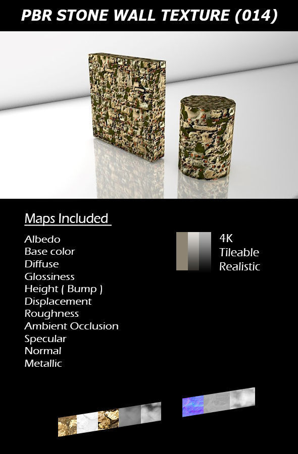 REALISTIC TILEABLE PBR MOSSY STONE WALL  014 Texture_1