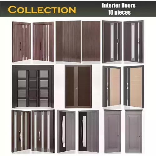 Interior Doors 3d models collection  10 pieces
