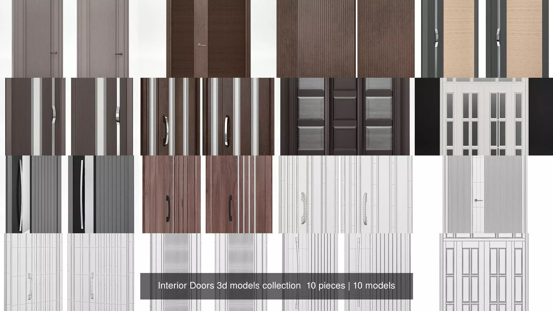 Interior Doors 3d models collection 10 pieces _1