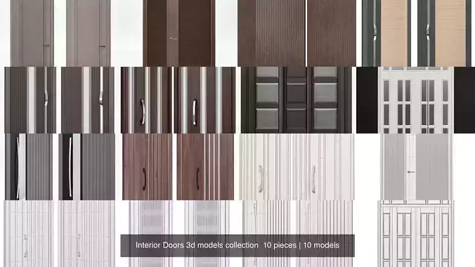 Interior Doors 3d models collection  10 pieces