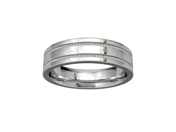 Wedding Band Ring Eternity With Milligrains 3D Model- CC72