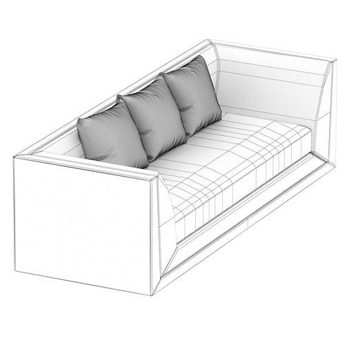 Cambridge Sofa 3d model Low-poly 3D model 2
