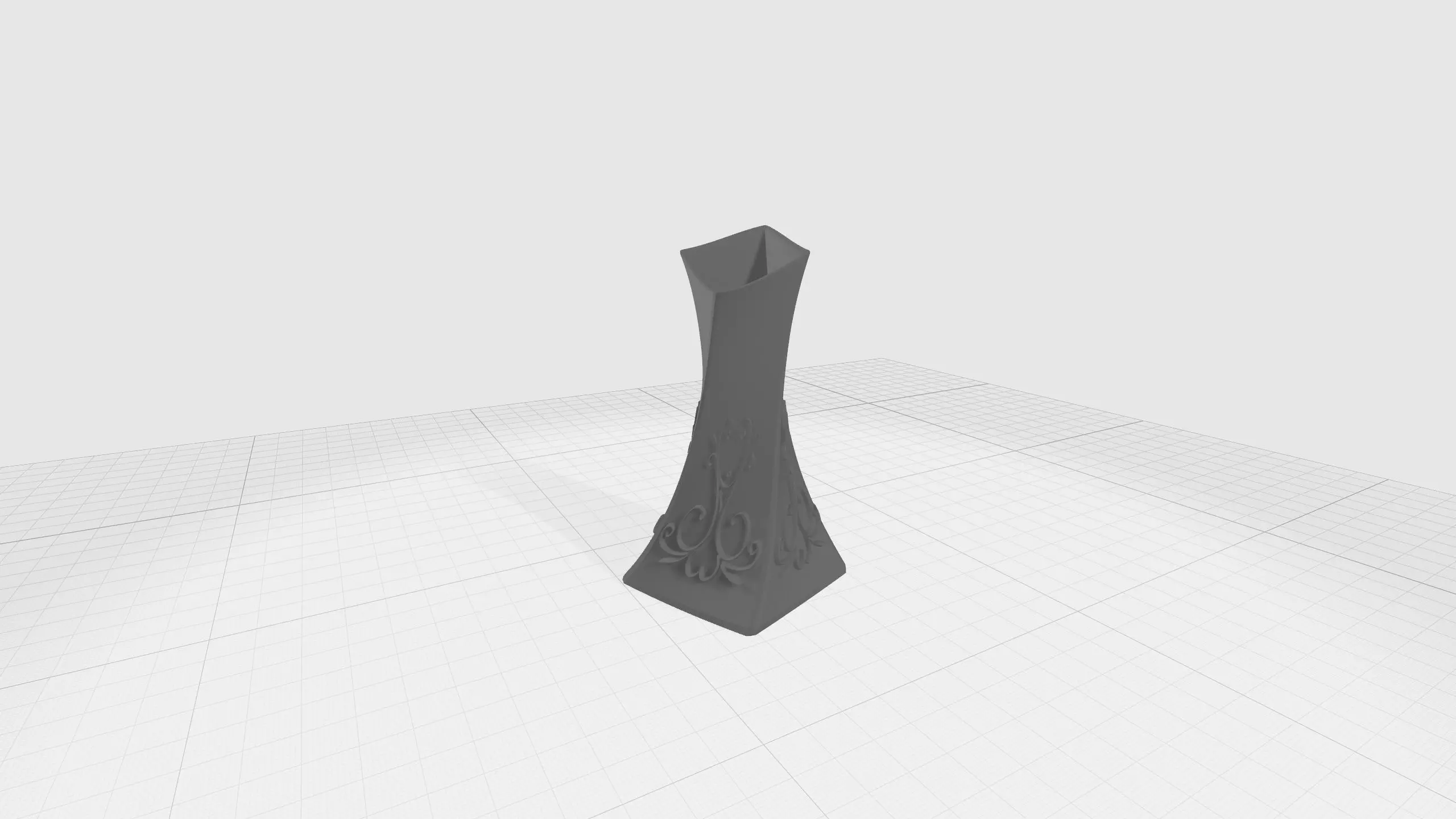 vase with ornament 3D print model_0