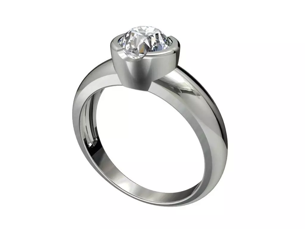 Engagement Ring STL File Format ready For 3D Printing - CC73 3D print model