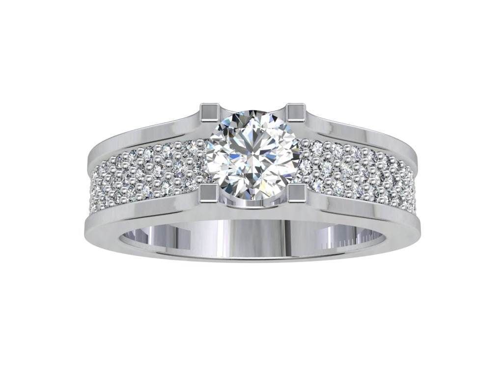Engagement Ring  STL File Format ready For 3D Printing - CC75 3D print model_2