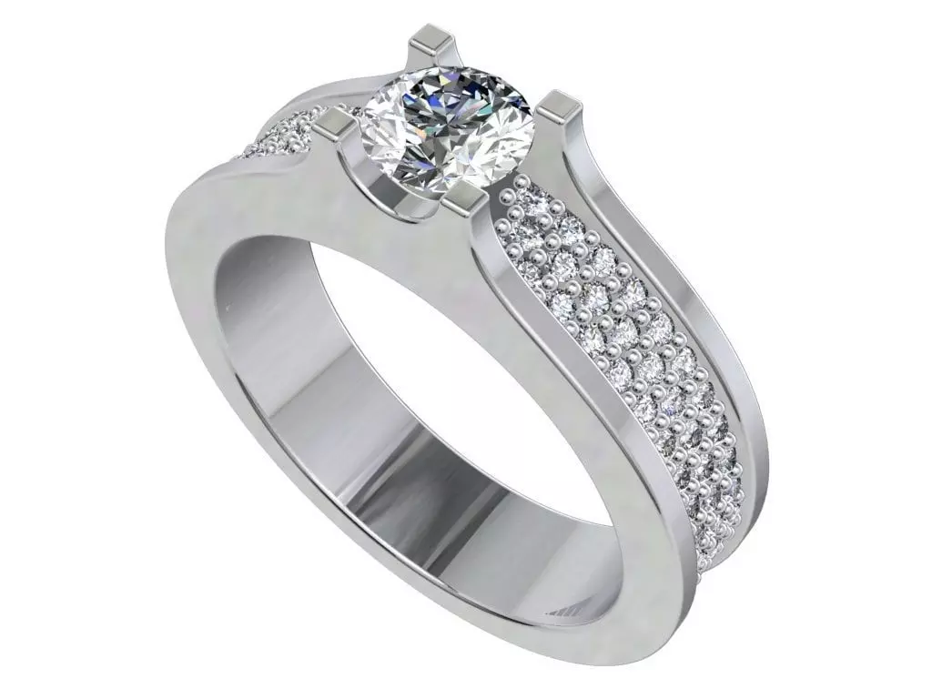 Engagement Ring  STL File Format ready For 3D Printing - CC75 3D print model_0