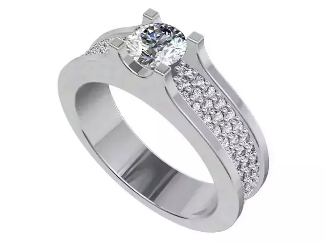  Engagement Ring  STL File Format ready For 3D Printing - CC75 3D print model