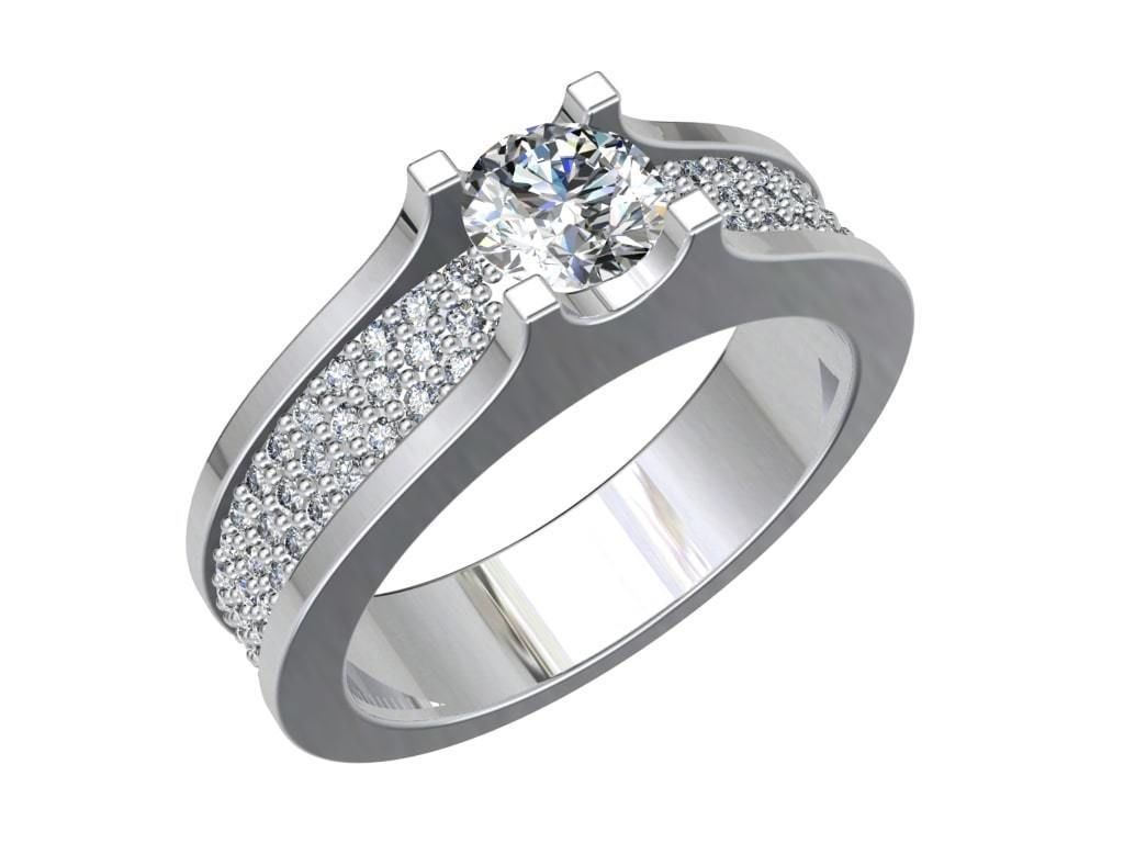 Engagement Ring  STL File Format ready For 3D Printing - CC75 3D print model_1