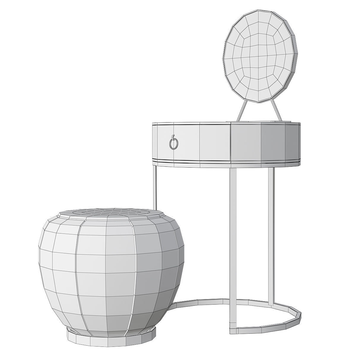 Oipoodde Coiffeuse Coiffeuse Clair Coiffeuse 3d model Low-poly 3D model_1