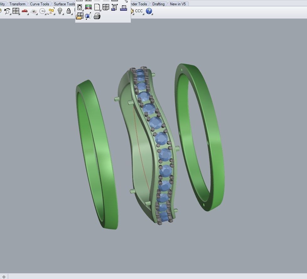 Wedding Band Ring For Women STL File ready For Printing - CC78F 3D print model_11