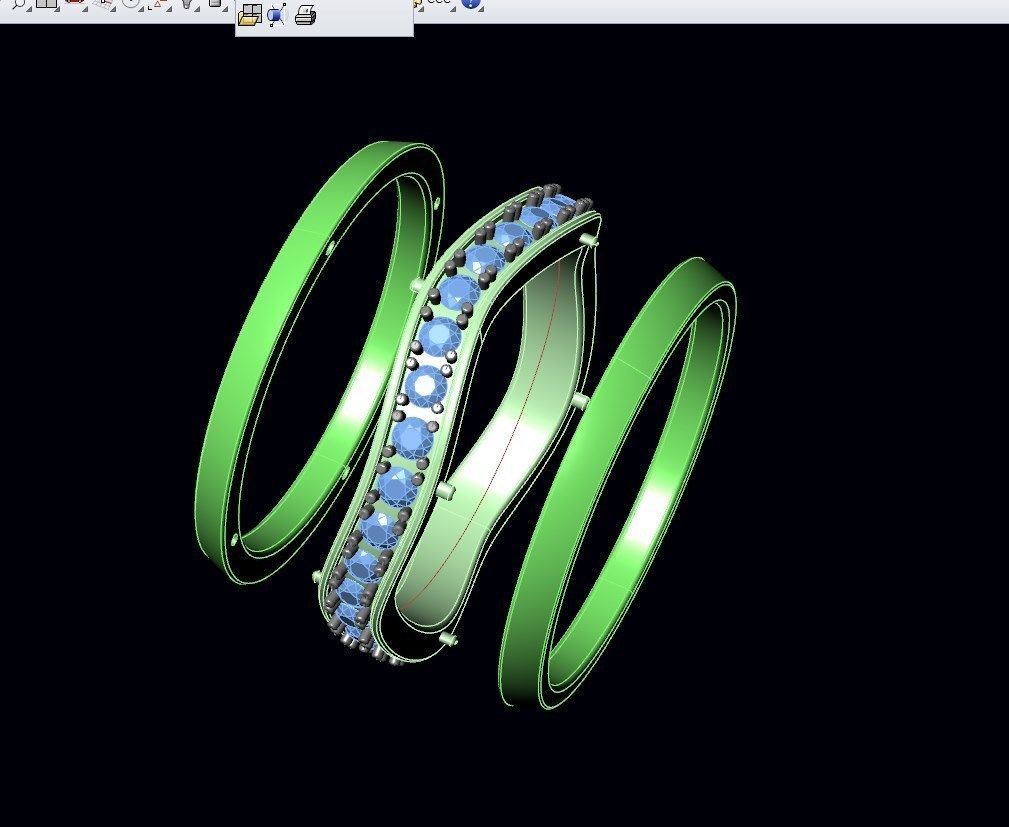 Wedding Set Bands For Marriage Engaged 3D Model -CC78MF 3D Model Collection_12