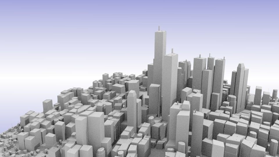 City center Low-poly 3D model_3