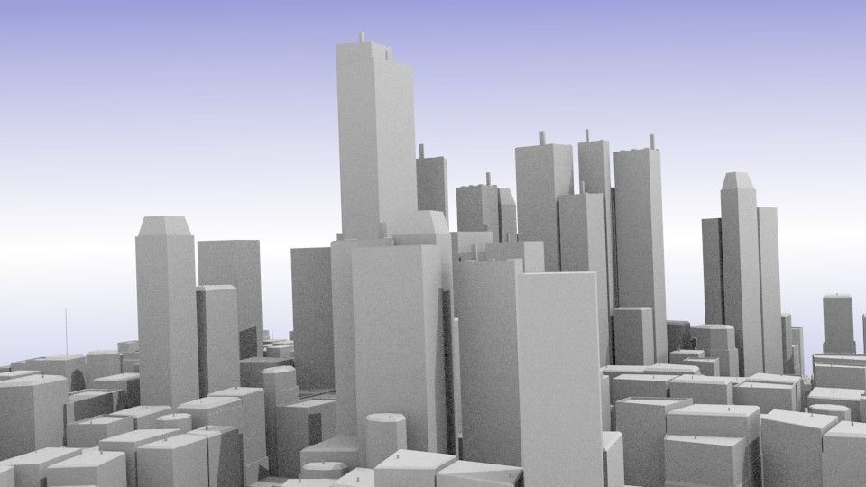 City center Low-poly 3D model_2
