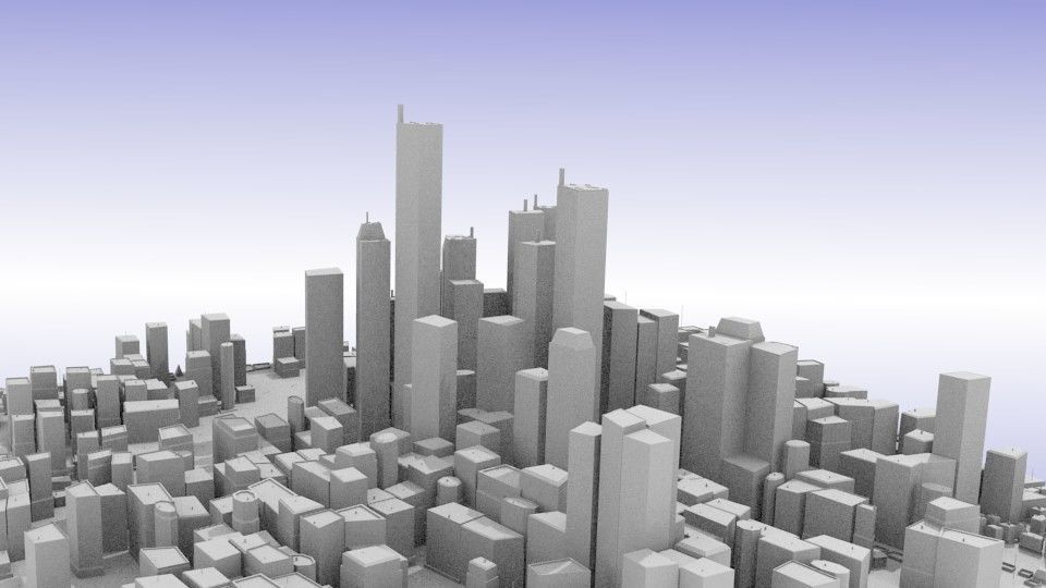 City center Low-poly 3D model_5