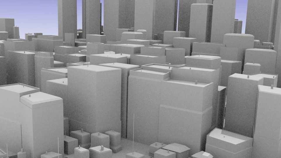 City center Low-poly 3D model_6