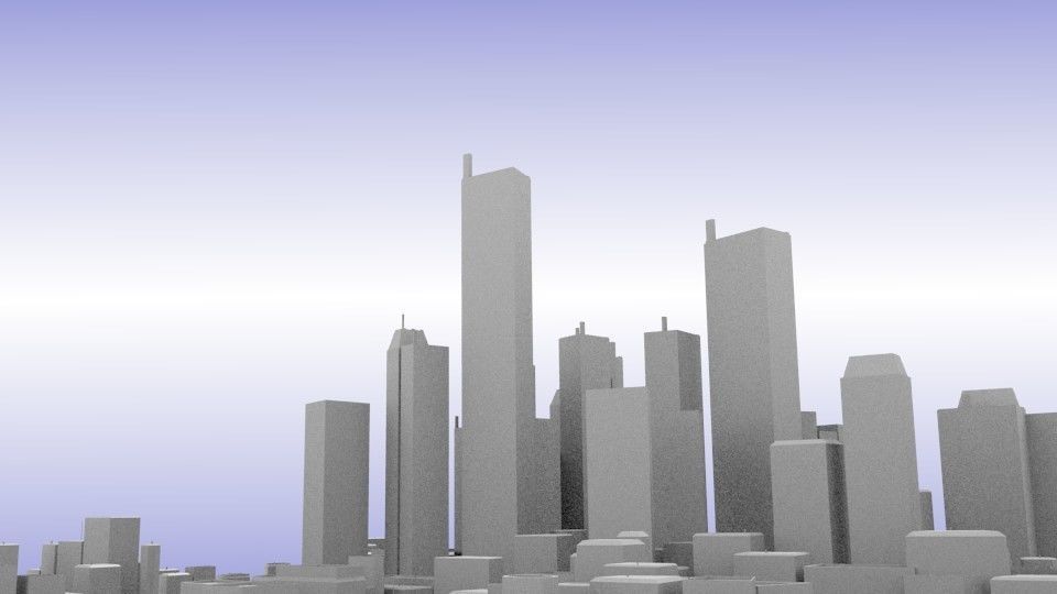 City center Low-poly 3D model_7