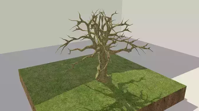 low poly tree and dead tree