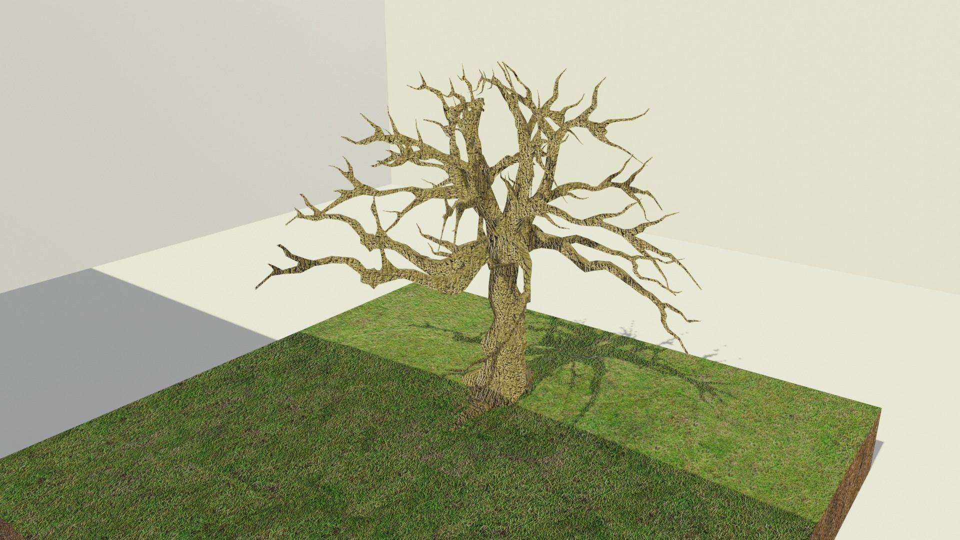 low poly tree and dead tree Low-poly 3D model_2