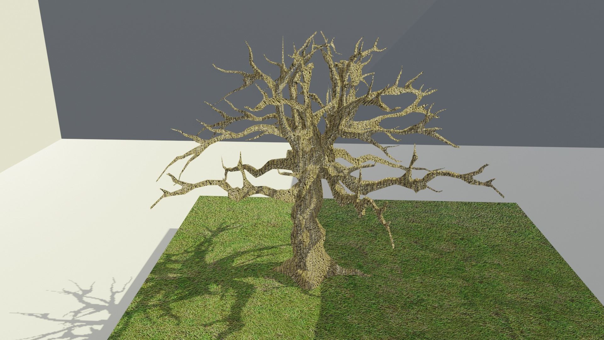 low poly tree and dead tree Low-poly 3D model_1