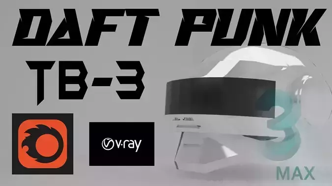 The Robot Rock helmet TB-3 Low-poly 3D model