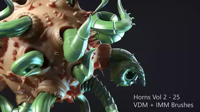 Zbrush - Horns Vol 2 - 25 VDM and IMM Brushes