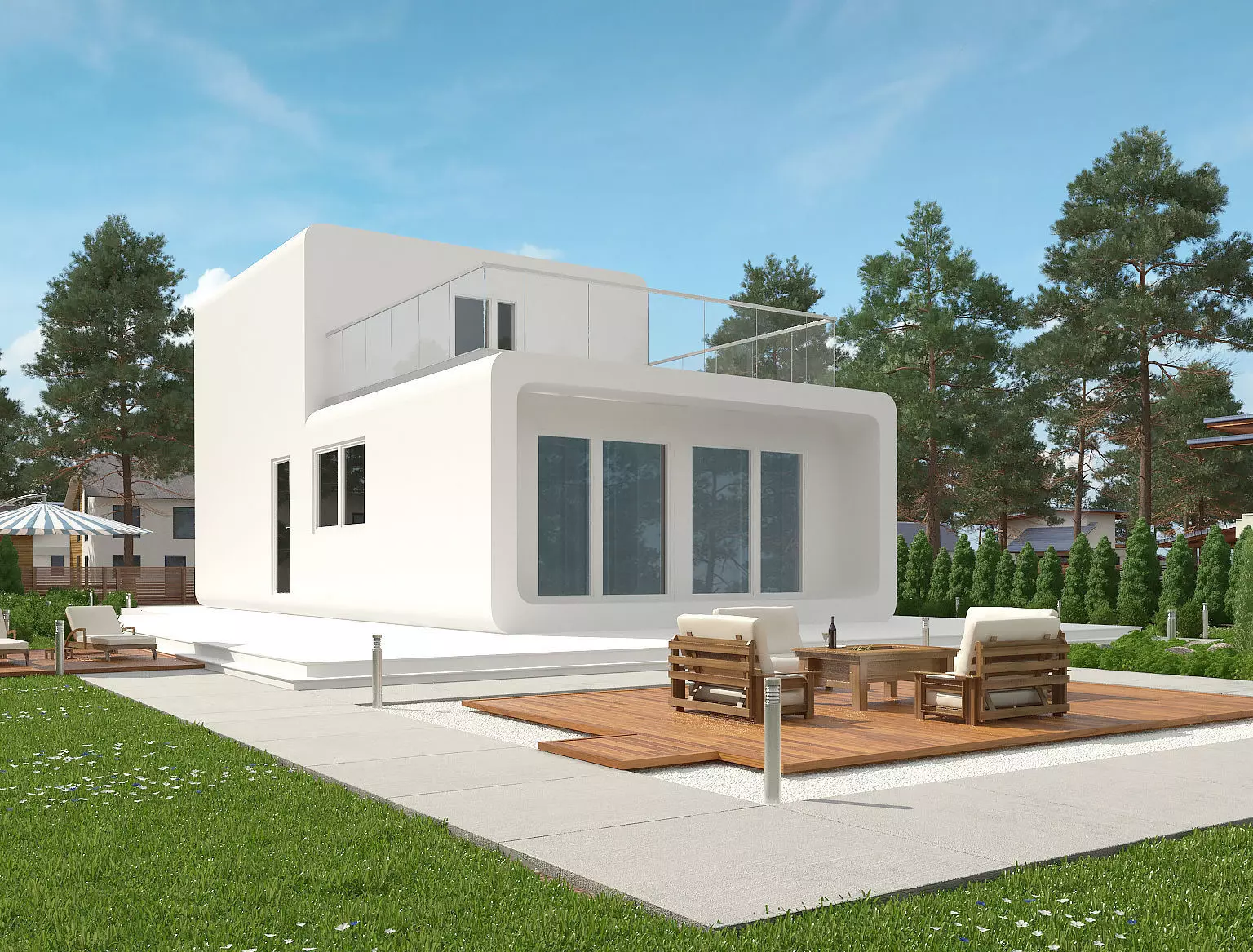 Modular residential building for industrial 3d printing 3D model_0