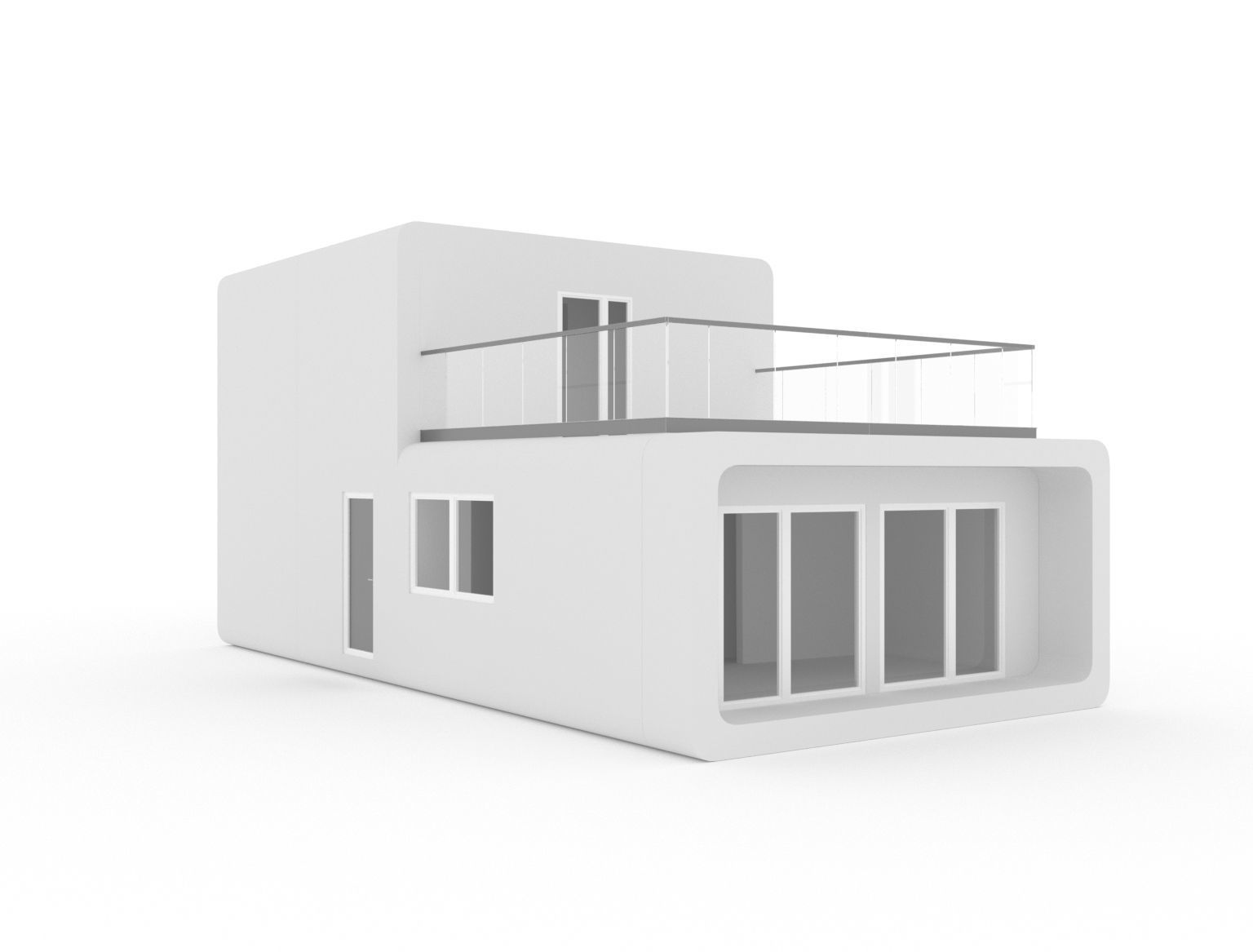 Modular residential building for industrial 3d printing 3D model_4