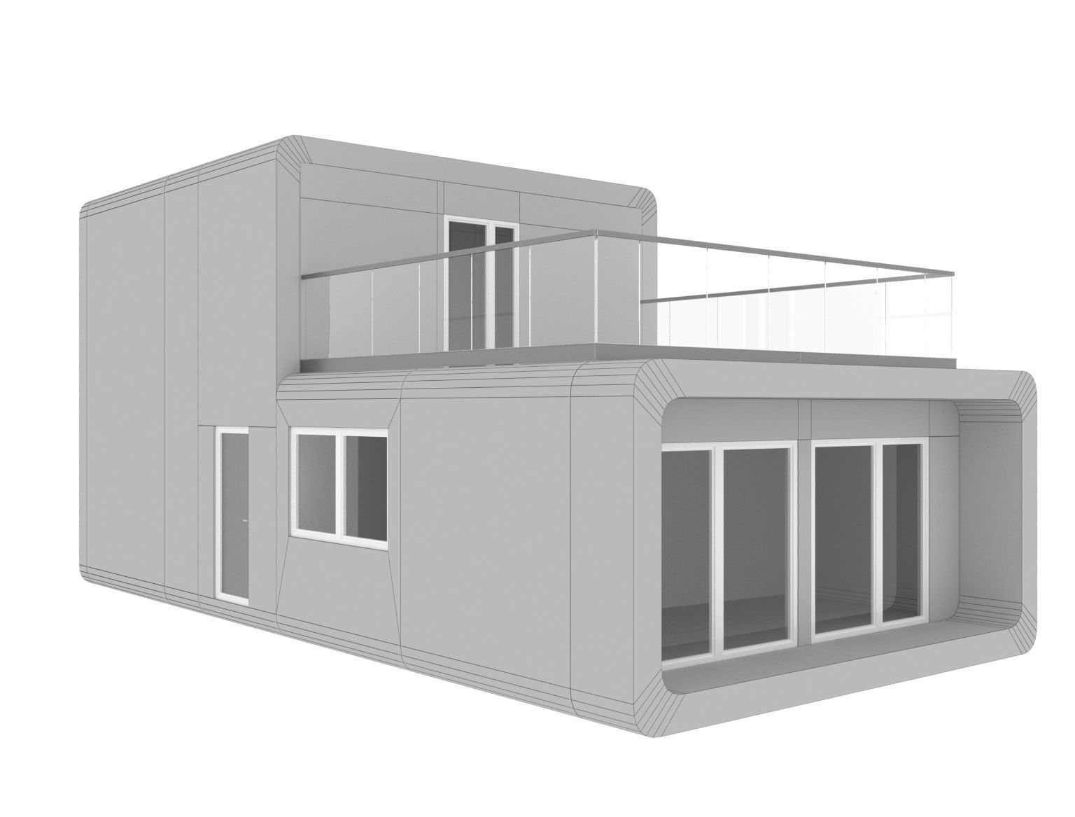 Modular residential building for industrial 3d printing 3D model_10
