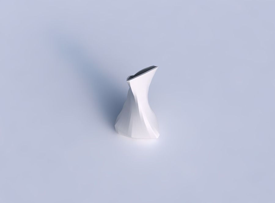 Vase twist puffy tappered triangle with uniform polygons 3D print model_1