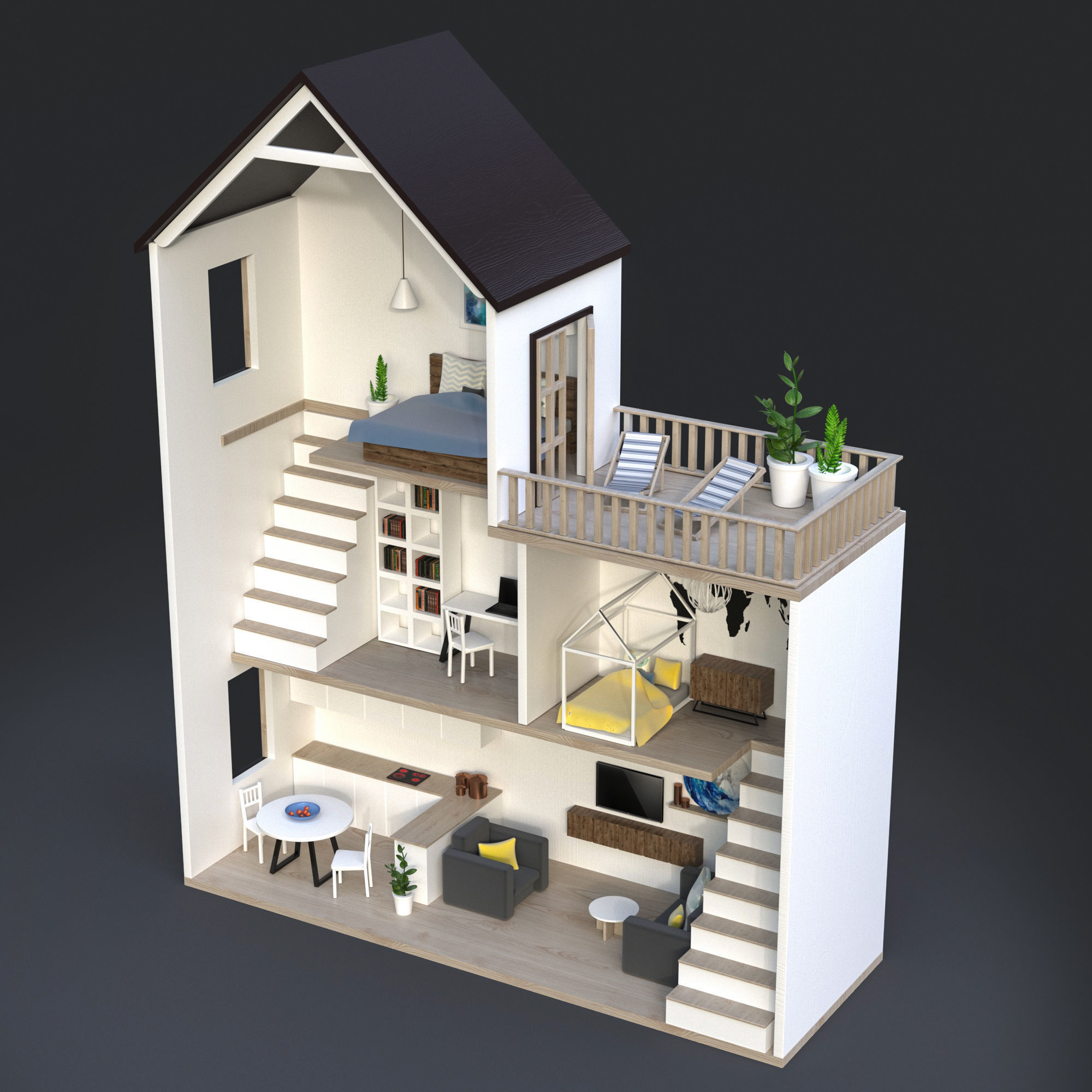 doll house 3D model_1